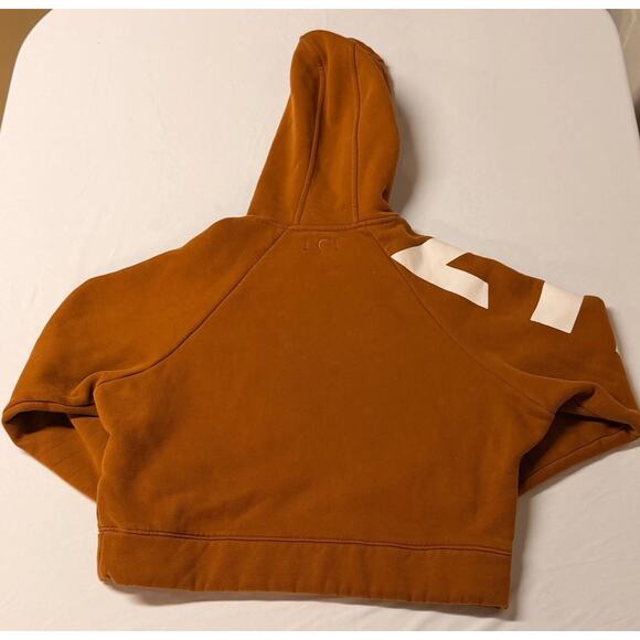 Zyia Brown Active crop hoodie women size S pullover sweatshirt Logo Gym Training - Picture 2 of 11